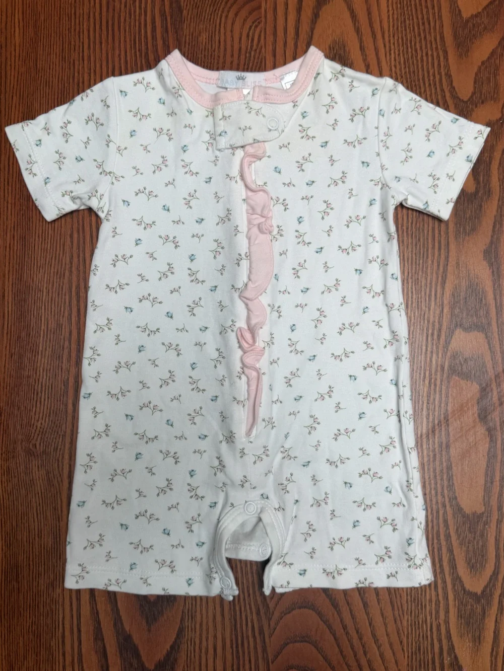 Like New- 3-6mo Boutique Baby Bliss Girls Floral Ruffle Romper